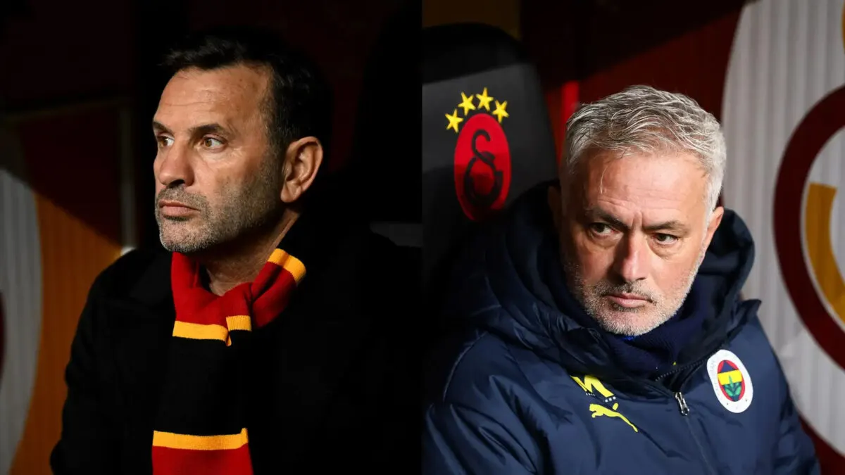 Fenerbahçe Teknik Direktörü Jose Mourinho ile Galatasaray Teknik Direktörü Okan