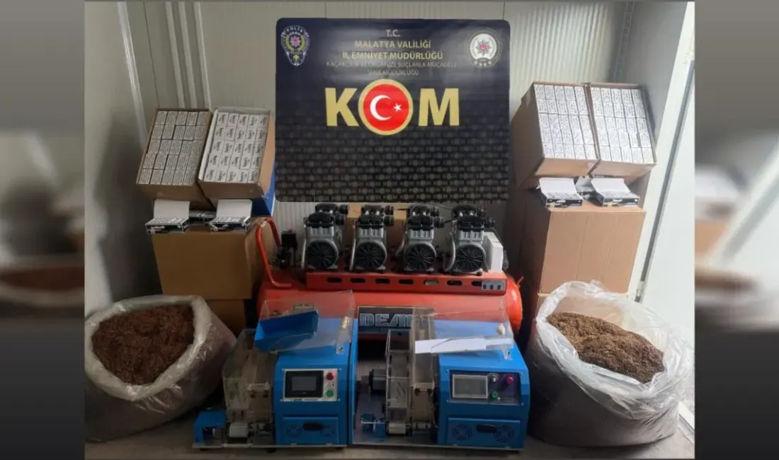 Malatya’da düzenlenen kaçakçılık operasyonunda çok sayıda makaron, tütün ürünü ve