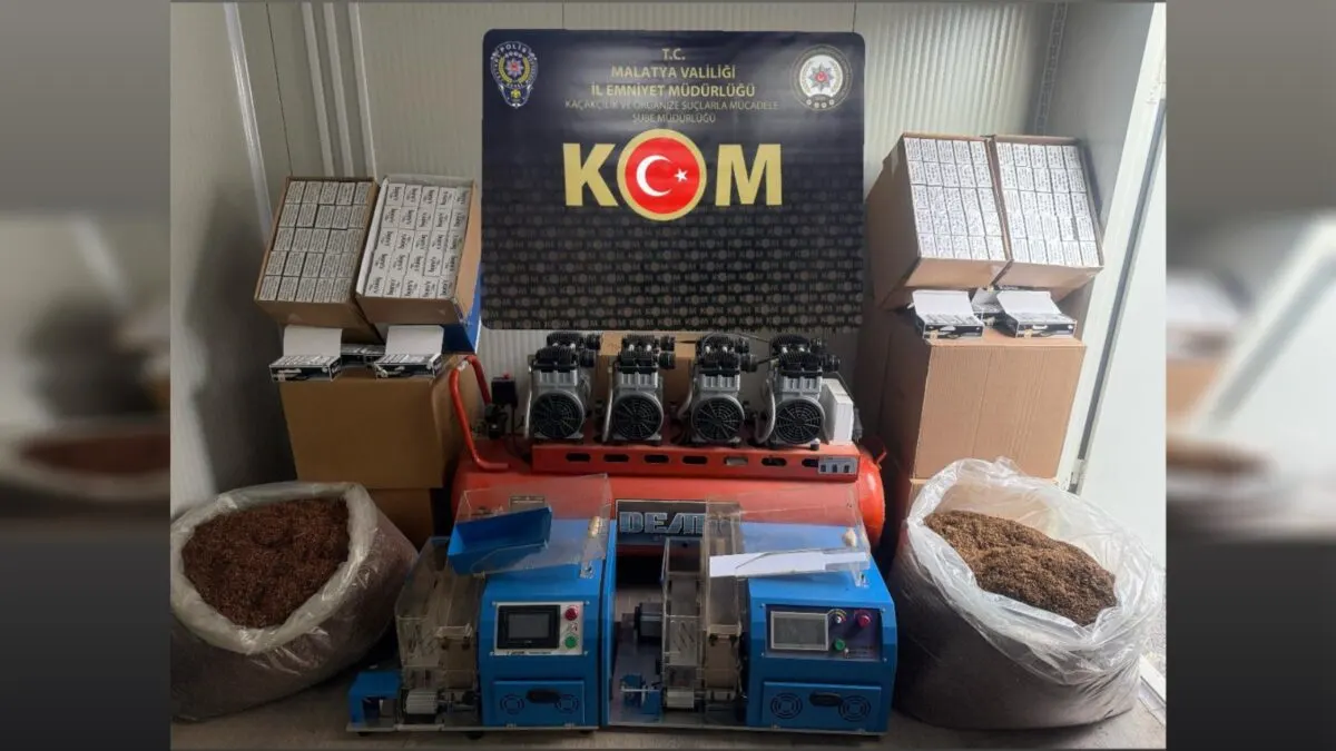Malatya’da düzenlenen kaçakçılık operasyonunda çok sayıda makaron, tütün ürünü ve