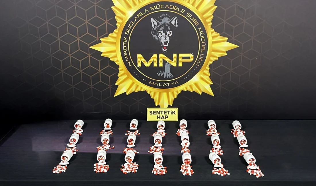 Malatya'da uyuşturucu ile mücadele kapsamında düzenlenen operasyonda 1168 adet sentetik