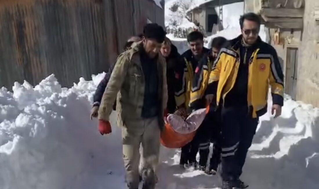 Yoğun Kar Yağışı Nedeniyle Yolu Kapanan Mahalleden Hasta Tahliyesi Sağlandı