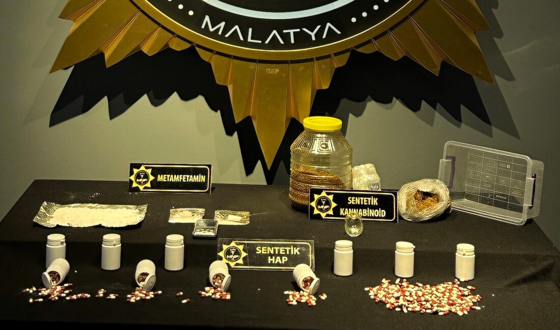 Malatya Emniyet Müdürlüğü Narkotik Suçlarla Mücadele Şube Müdürlüğü ekipleri tarafından