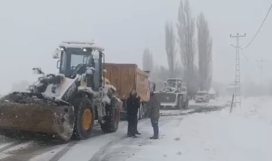 Darende ilçesine bağlı Palanga Mahallesi’nde yoğun kar yağışı ve tipi