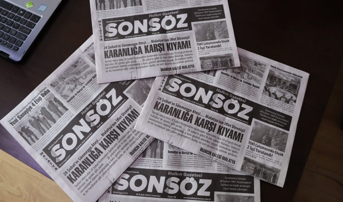Malatya Sonsöz Gazetesi, 28 Şubat’ın yıl dönümünde geleneğini sürdürerek siyah-beyaz