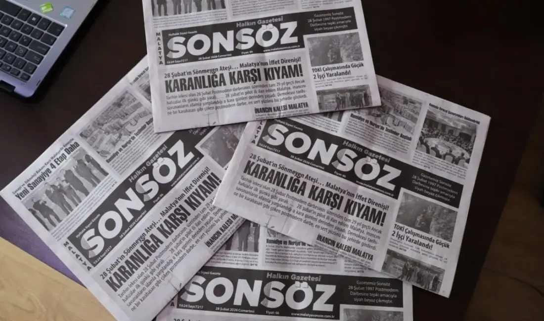 Malatya Sonsöz Gazetesi, 28 Şubat’ın yıl dönümünde geleneğini sürdürerek siyah-beyaz