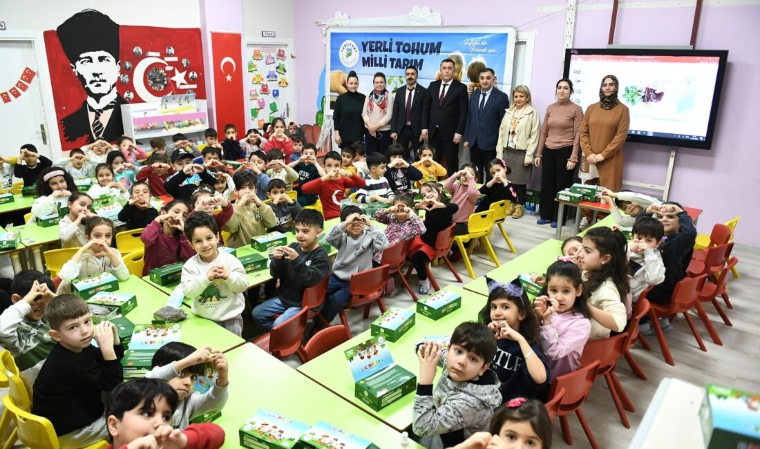 Yeşilyurt Belediyesi’nin “Yerli Tohum Milli Tarım” projesi kapsamında Bostanbaşı Anaokulu’nda