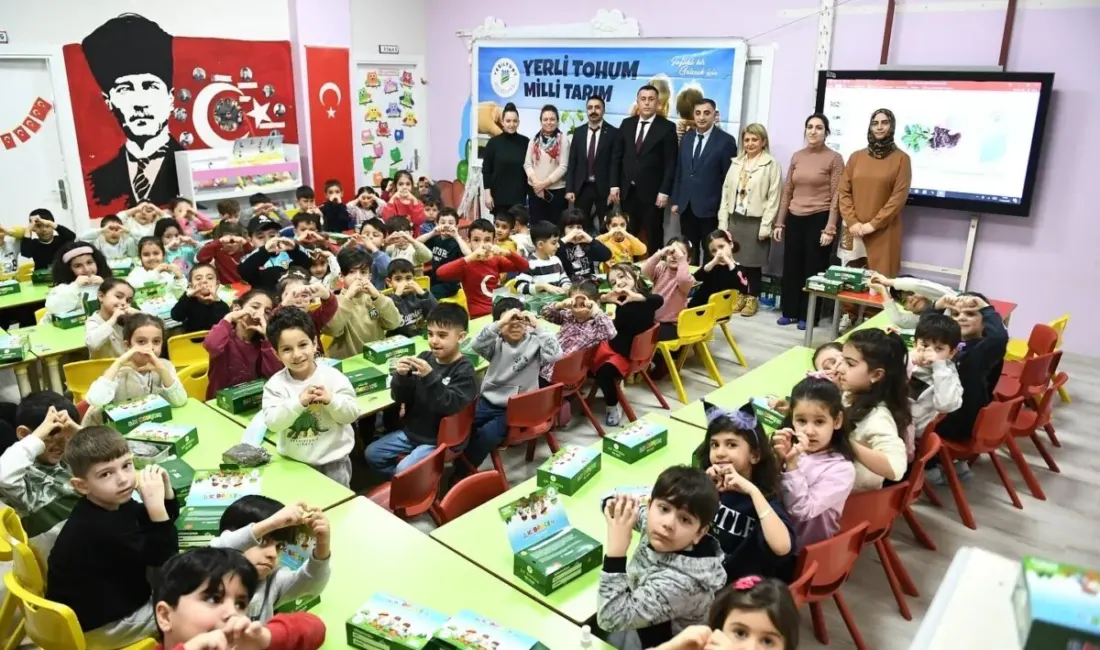 Yeşilyurt Belediyesi’nin “Yerli Tohum Milli Tarım” projesi kapsamında Bostanbaşı Anaokulu’nda
