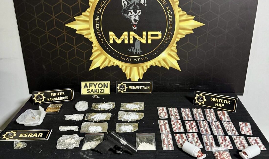Malatya’da narkotik ekipleri tarafından sokak satıcılarına yönelik düzenlenen operasyonda çok