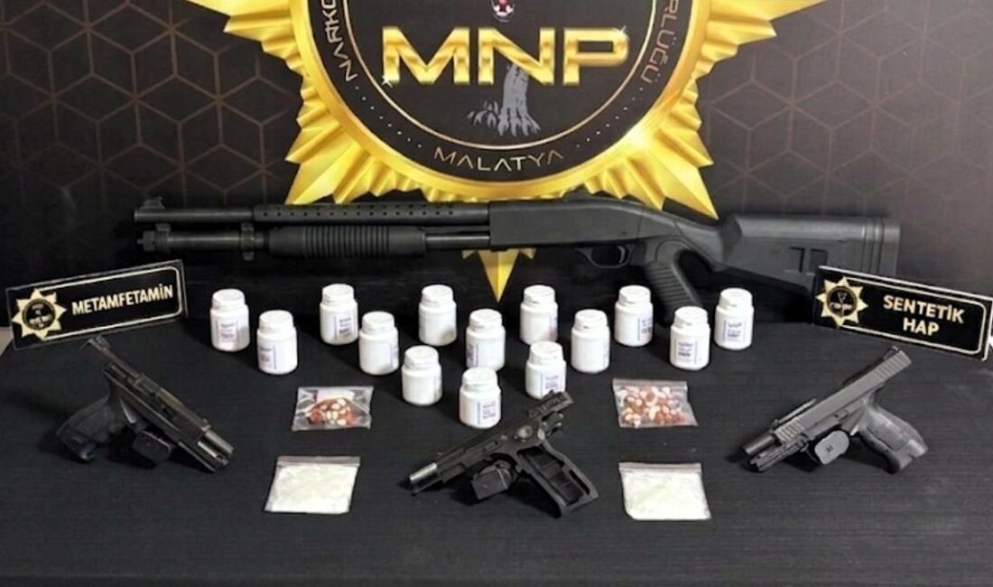 Malatya İl Emniyet Müdürlüğü ekiplerince düzenlenen operasyonda uyuşturucu madde ve