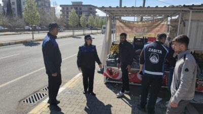 &nbsp;Adıyaman Belediyesi Zabıta ekipleri, kent merkezinde kaldırım işgalleri ve gıda