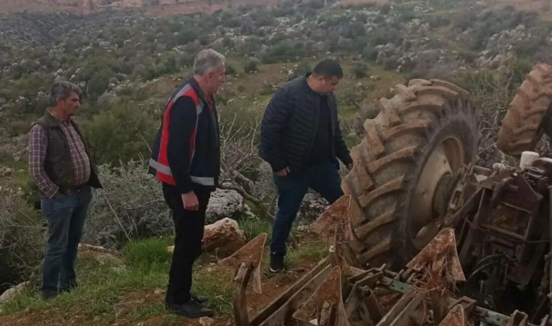 Adıyaman’ın Besni ilçesinde bahçe sürümü sırasında engebeli arazide kontrolden çıkan