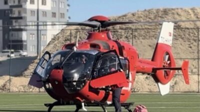 Darende ilçesinde kalp rahatsızlığı geçiren 78 yaşındaki hasta, hava ambulansıyla