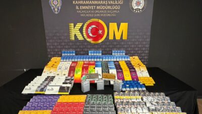 Kahramanmaraş’ta polis ekiplerince düzenlenen kaçakçılık operasyonlarında binlerce paket kaçak sigara