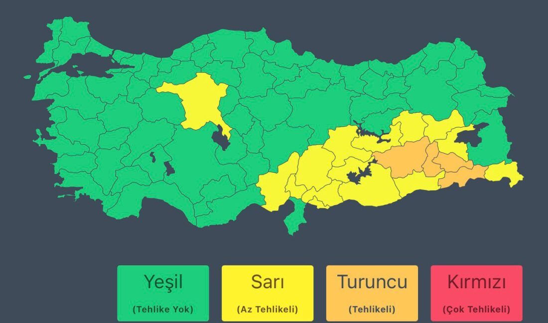 Meteoroloji Genel Müdürlüğü, Malatya başta olmak üzere birçok il için
