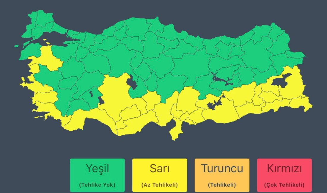 Meteoroloji Genel Müdürlüğü, İzmir, Aydın, Muğla ve Güneydoğu Anadolu’nun bazı