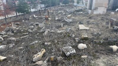 Darende ilçesindeki Heyiketeği Mezarlığı’nda yer alan tarihi mezar taşlarının doğal