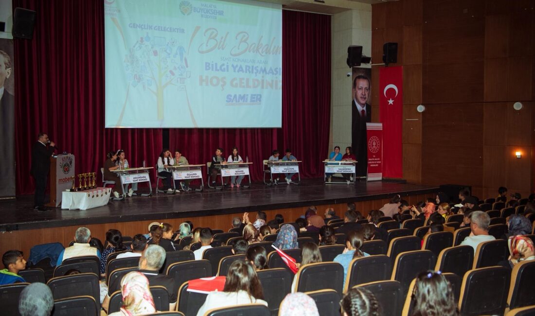 Malatya’da Bilgi Şöleni: Semt Konakları Öğrencileri Kıyasıya Yarıştı Malatya Büyükşehir Belediyesi’nin düzenlediği “Bil Bakalım Bilgi Yarışması”nda öğrenciler kıyasıya