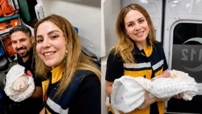 Pütürge’den hastaneye götürülen hamile kadın, Kubbe Dağı mevkiinde ambulansta doğum