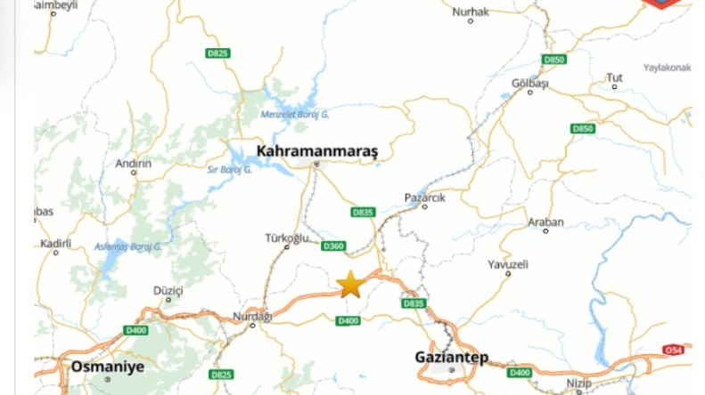 AFAD verilerine göre, Kahramanmaraş’ın Pazarcık ilçesinde 4.2 büyüklüğünde deprem meydana