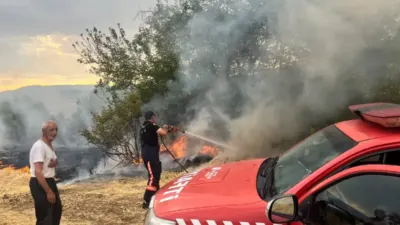 Malatya’nın Yeşilyurt ilçesi Çayırköy Mahallesi’ndeki besi alanında çıkan yangın, itfaiye