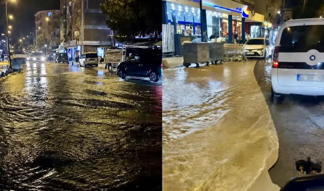 Malatya’da içme suyu hattında meydana gelen arıza nedeniyle caddeyi su