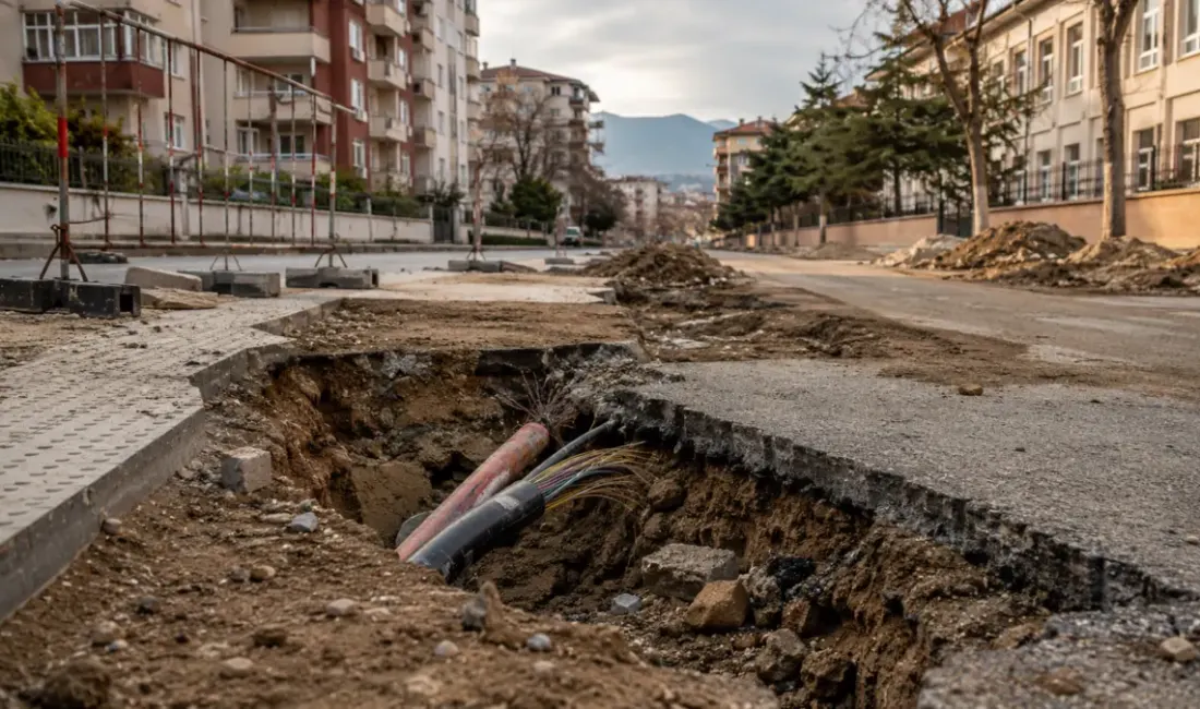 Malatya’nın Battalgazi ilçesinde altyapı çalışması sonrası kesilen internet hizmeti, kısa