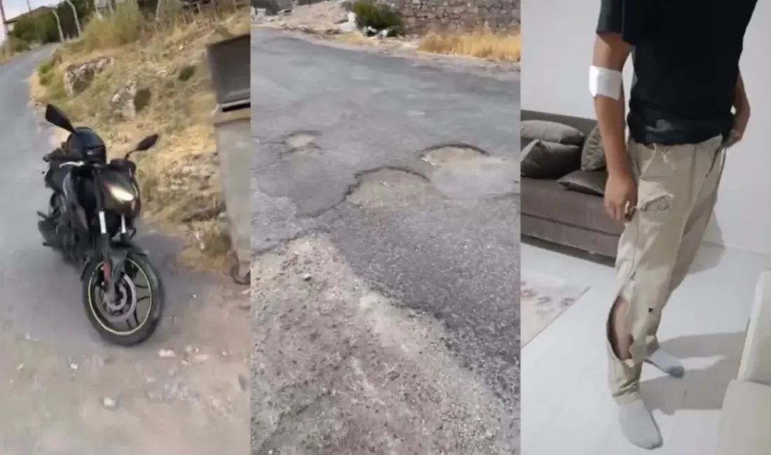 Malatya’nın Akçadağ ilçesinde uzun süredir onarılmadığı öne sürülen yoldaki çukur,