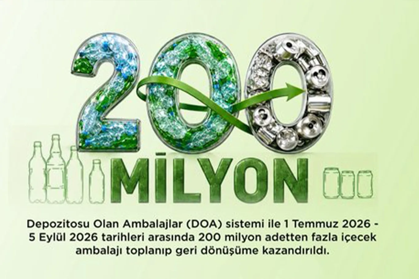 1 Temmuz-5 Eylül arasında iade edilen her ambalaj için kullanıcı