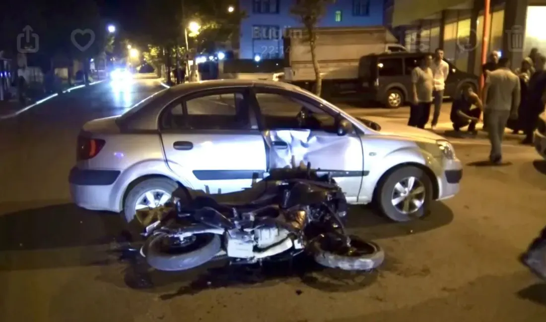 Malatya’nın Battalgazi ilçesinde otomobil ile motosikletin çarpıştığı kazada motosiklet sürücüsü