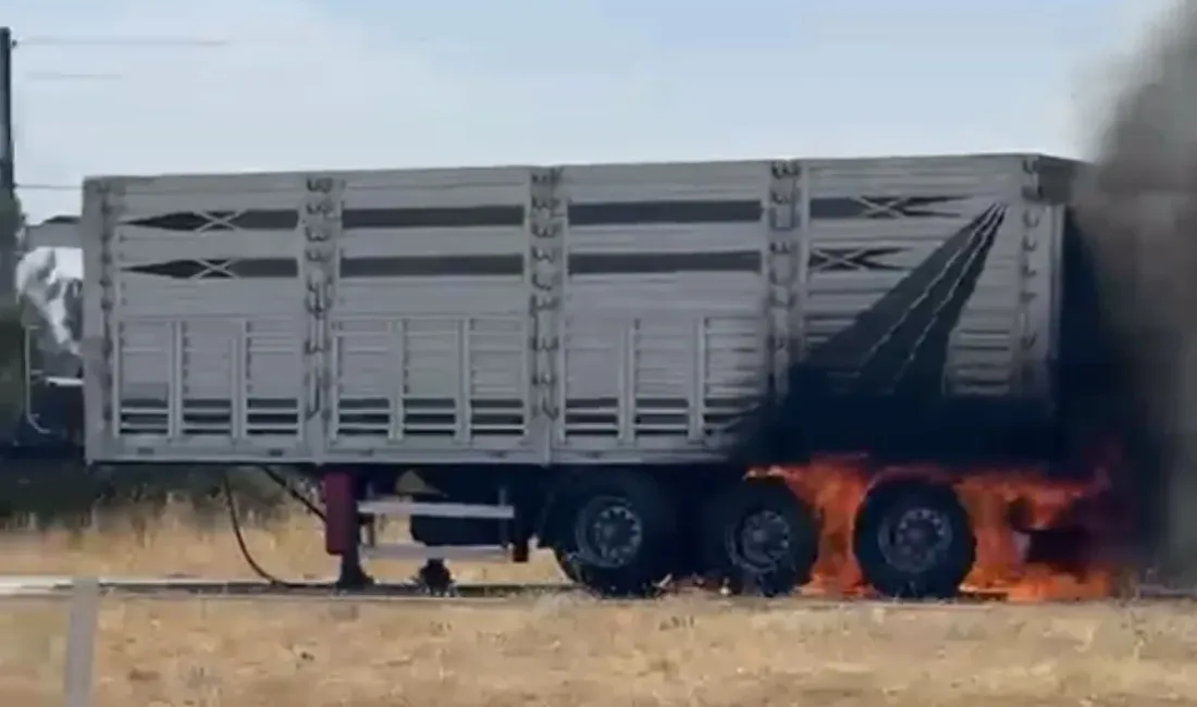 Darende’de seyir halindeki tırın dorsesi yandı Malatya-Kayseri kara yolunda çıkan yangında sürücü çekiciyi dorseden ayırarak güvenli
