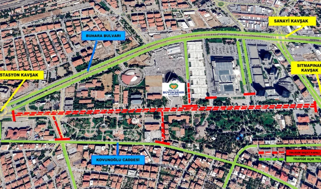 Malatya Valiliği, 27 ve 29 Ekim’de İnönü Caddesi’nin 08.00-12.00 saatlerinde