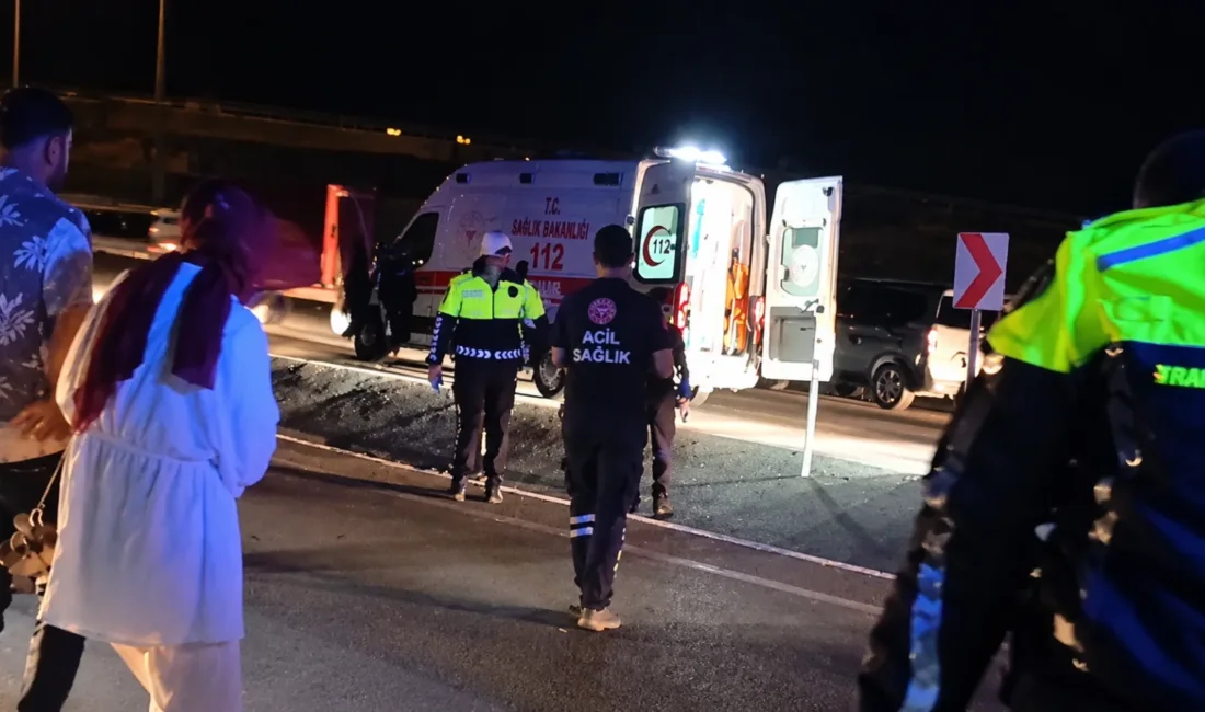 Kuzey Çevre Yolu’ndaki kazada yaralılar, ihbar üzerine olay yerine gelen