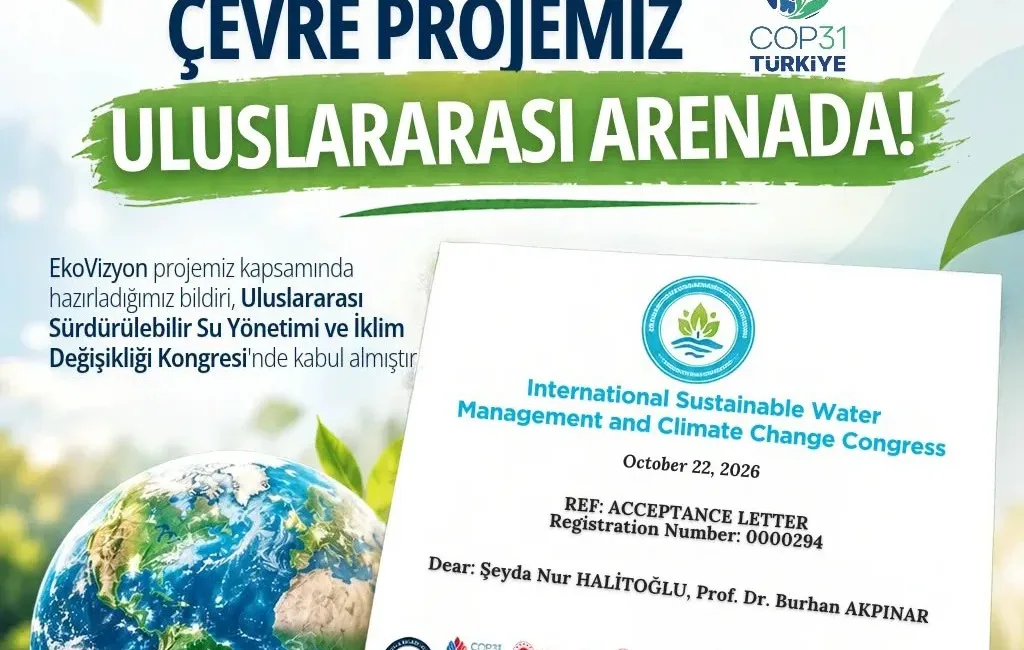 EkoVizyon Projesi, 11-14 Kasım 2026’da Elazığ’daki uluslararası kongrede sunulacak.