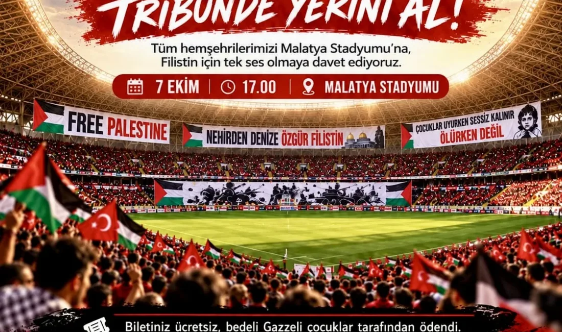 7 Ekim’de Malatya Stadyumu’nda oynanacak karşılaşmanın biletleri ücretsiz olacak.
