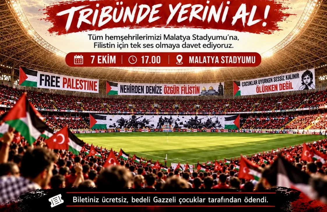 7 Ekim’de Malatya Stadyumu’nda oynanacak karşılaşmanın biletleri ücretsiz olacak.